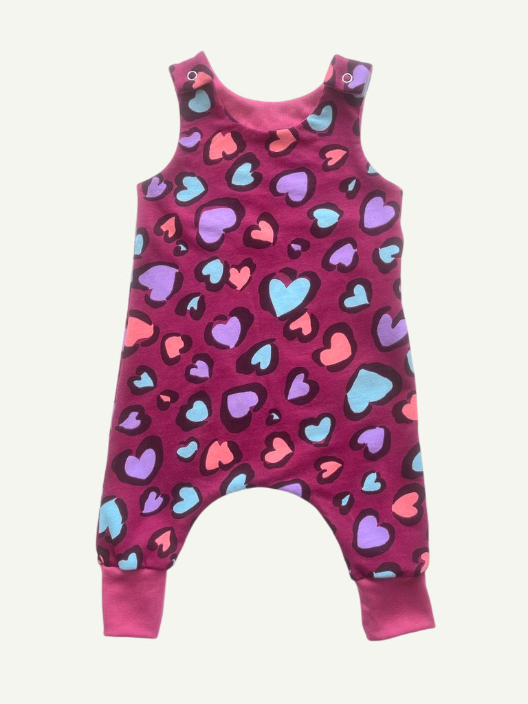 Leopard Print Hearts Baby and Children's Romper