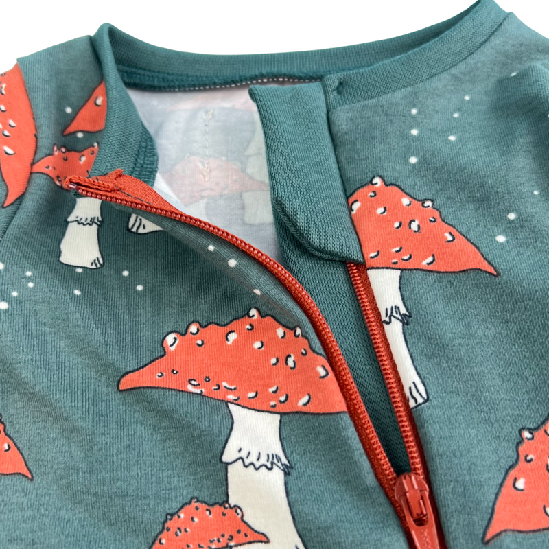 Pine Toadstools Baby and Children's Zip Sleepsuit