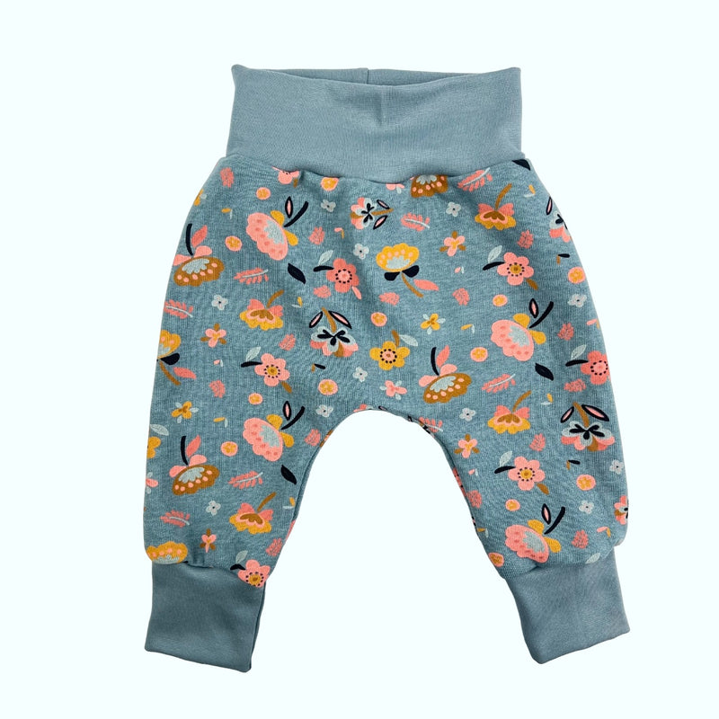 Smokey Blue Flowers Baby and Children's Harem Pants