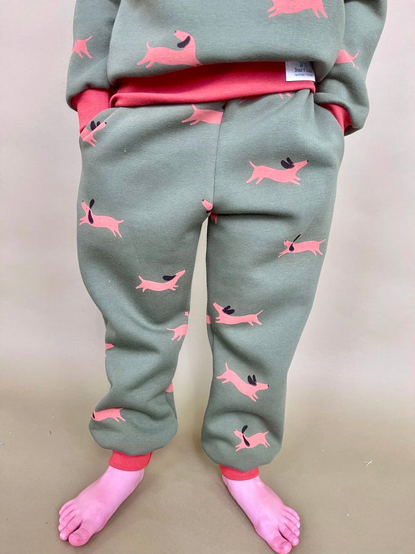 Green Sausage Dogs Baby and Children's Joggers