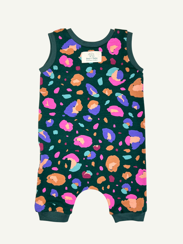 Retro Leopard Print Baby and Children's Short Romper