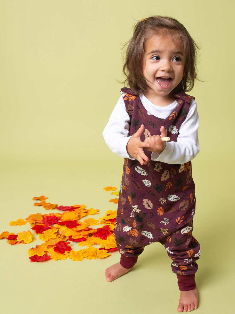 Burgundy Leaves Baby and Children's Romper