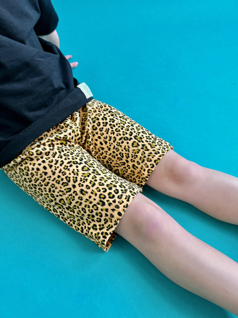 Yellow Leopard Print Baby and Children's Shorts