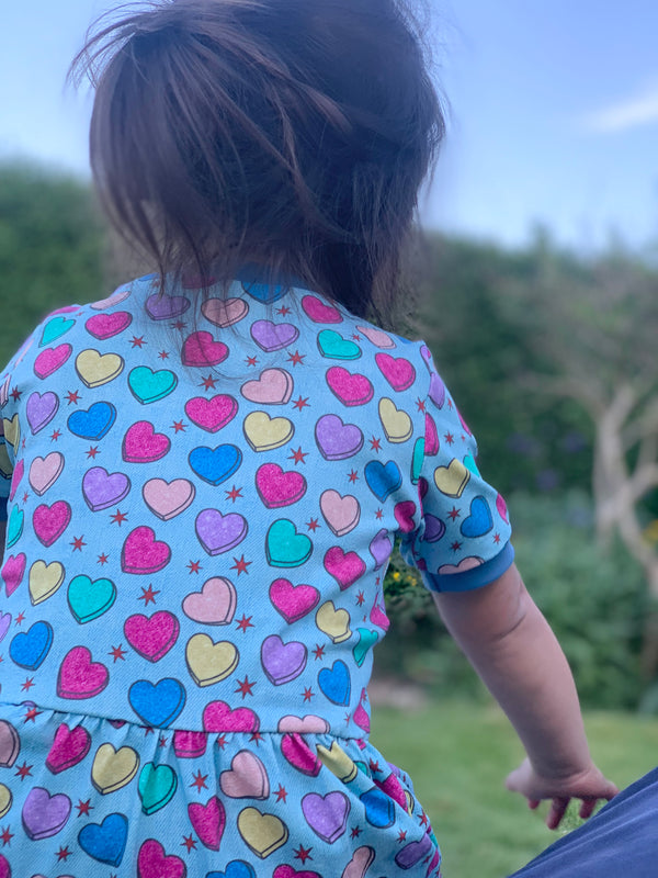 Denim Candy Hearts Baby and Children's Dress