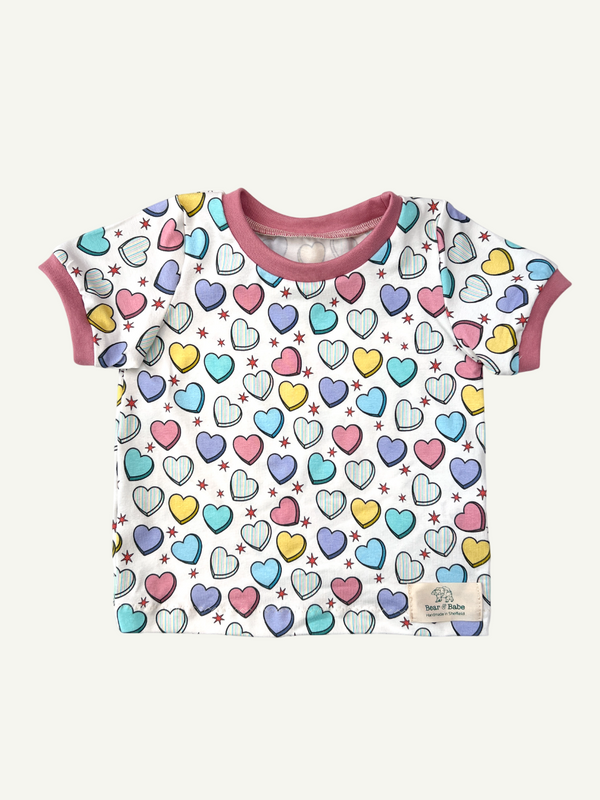 Cream Candy Hearts Baby and Children's T-shirt