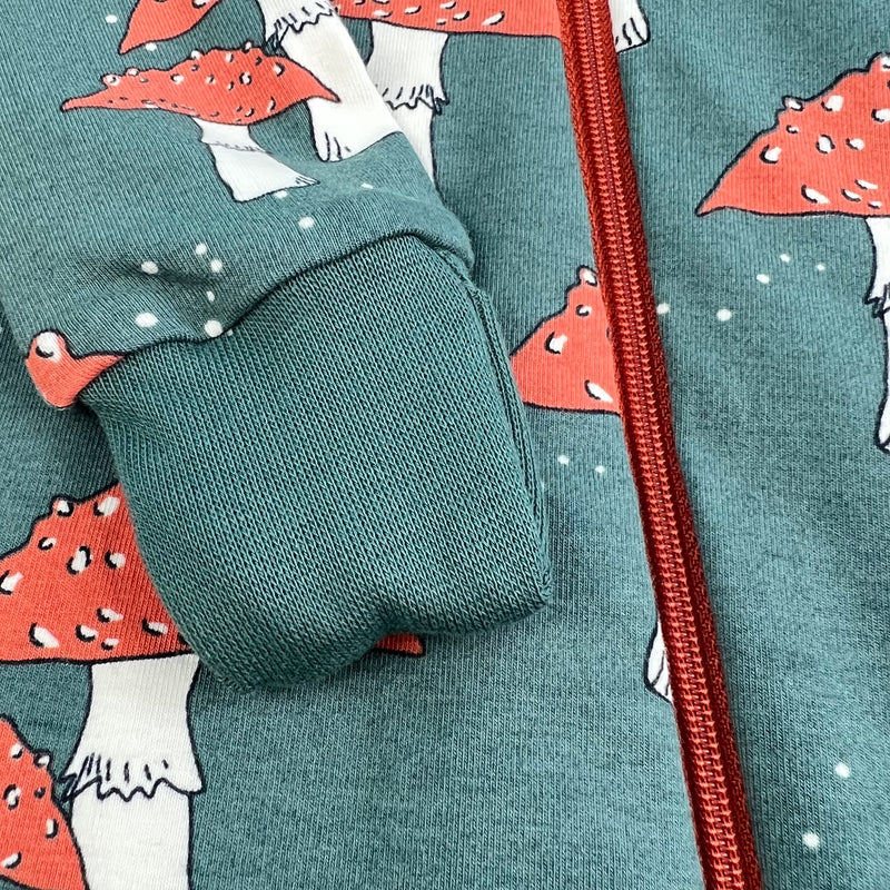 Pine Toadstools Baby and Children's Zip Sleepsuit