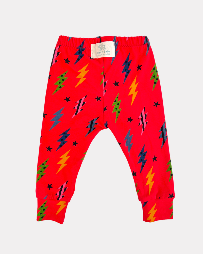 Fiesta Red Lightning Bolts Baby and Children's Leggings