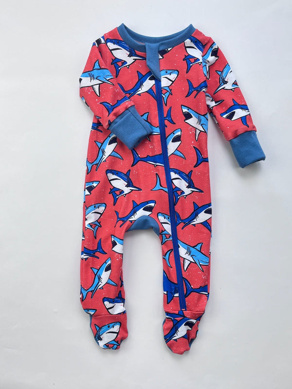 Sharks Baby and Children's Zip Sleepsuit