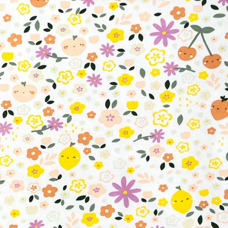Cream Floral Fruits Adult's Snood