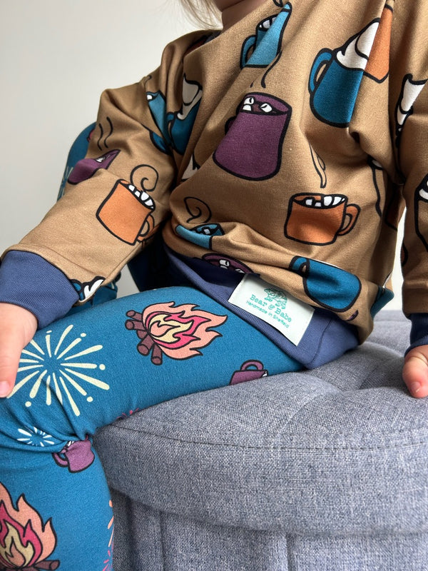 Blue Bonfire Night Baby and Children's Leggings
