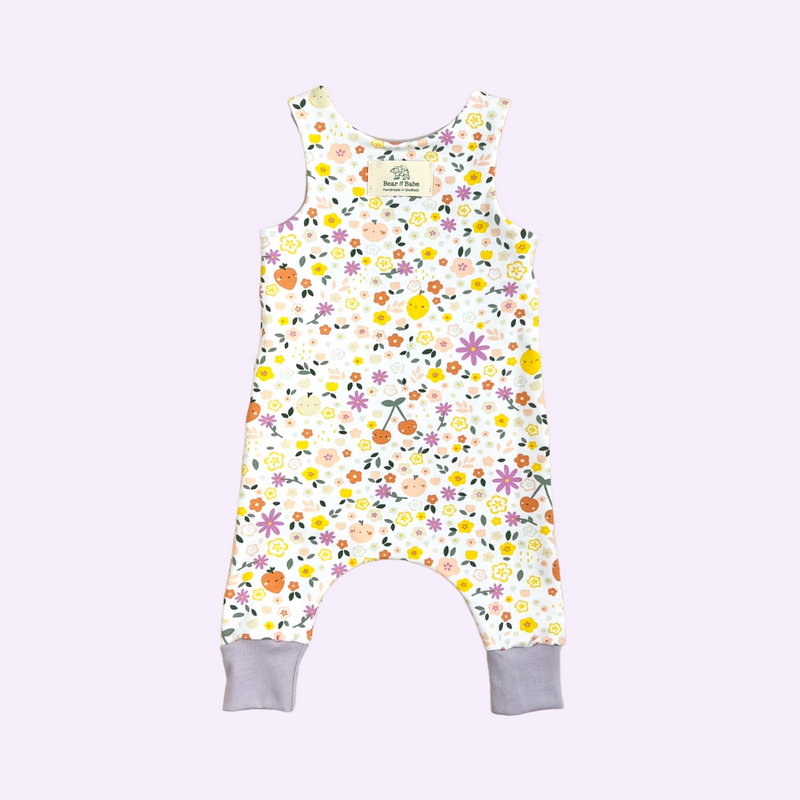 Cream Floral Fruits Baby and Children's Romper