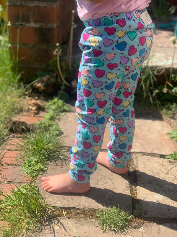 Denim Candy Hearts Baby and Children's Leggings
