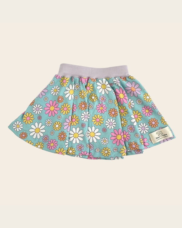 Aqua Flowers Baby and Children's Skirt