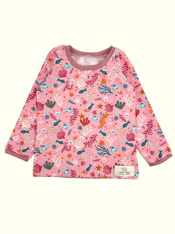 Pink Sea Life Baby and Children's Long Sleeved Tee