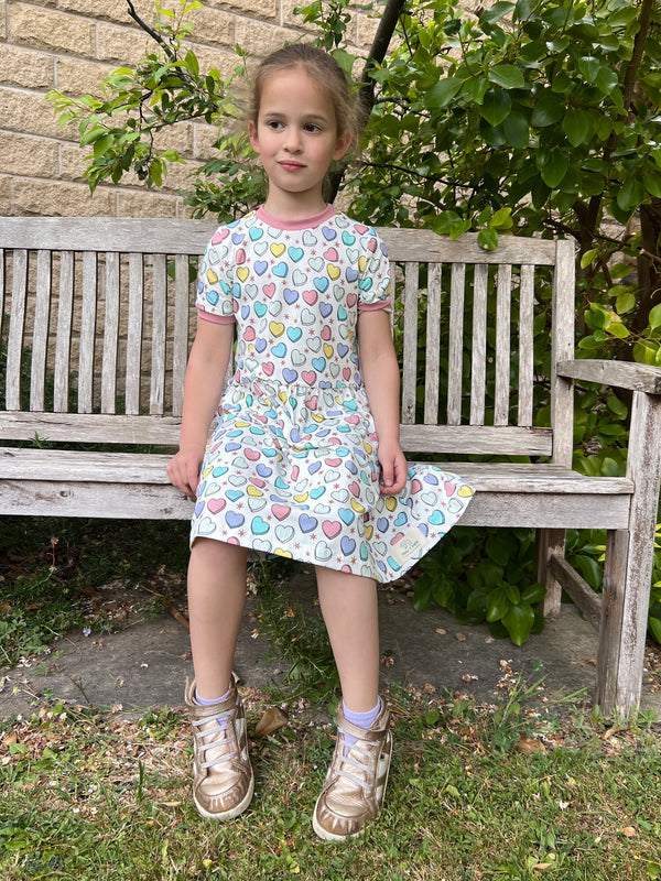 Cream Candy Hearts Baby and Children's Dress