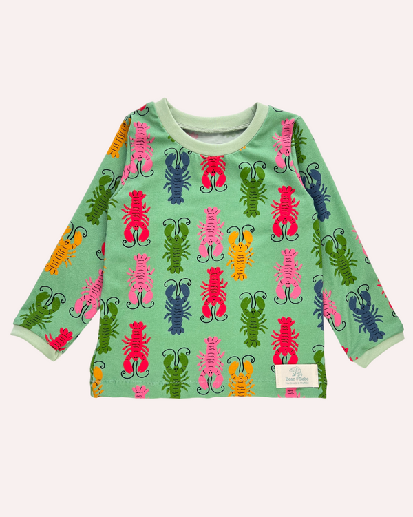 Green Lobsters Baby and Children's Long Sleeved Tee
