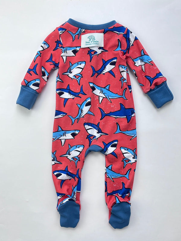Sharks Baby and Children's Zip Sleepsuit