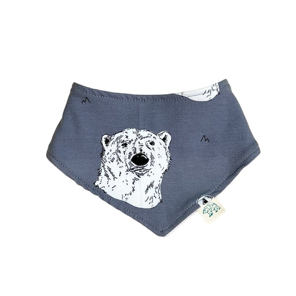 Steel Grey Polar Bears Baby and Children's Bib