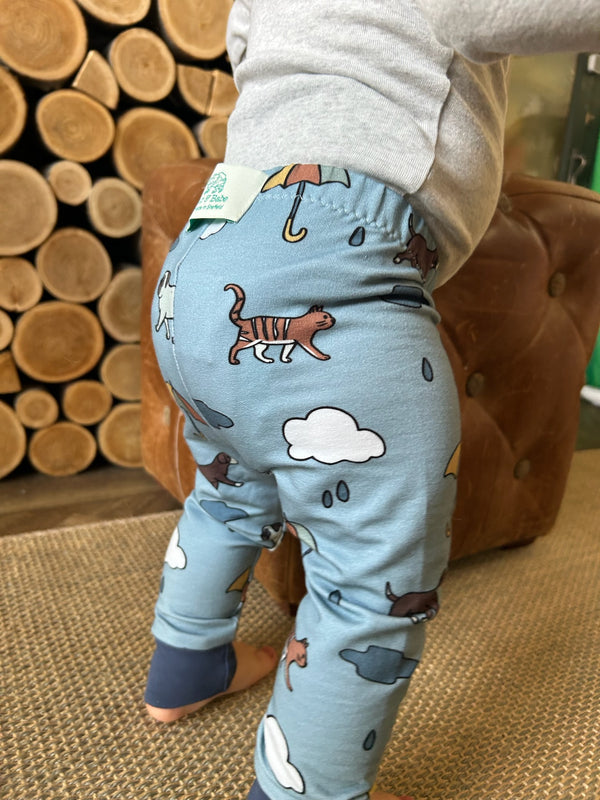 Blue Raining Cats & Dogs Baby and Children's Leggings