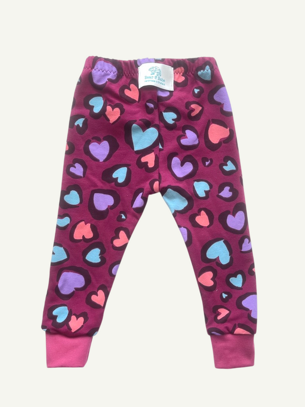 Leopard Print Hearts Baby and Children's Leggings