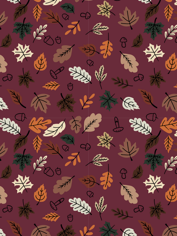 Burgundy Leaves Baby and Children's Bib