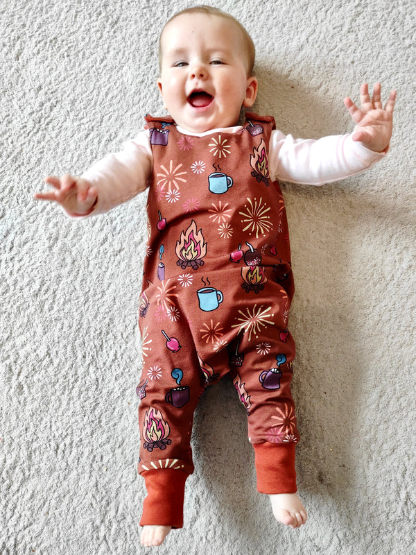 Rust Bonfire Night Baby and Children's Romper