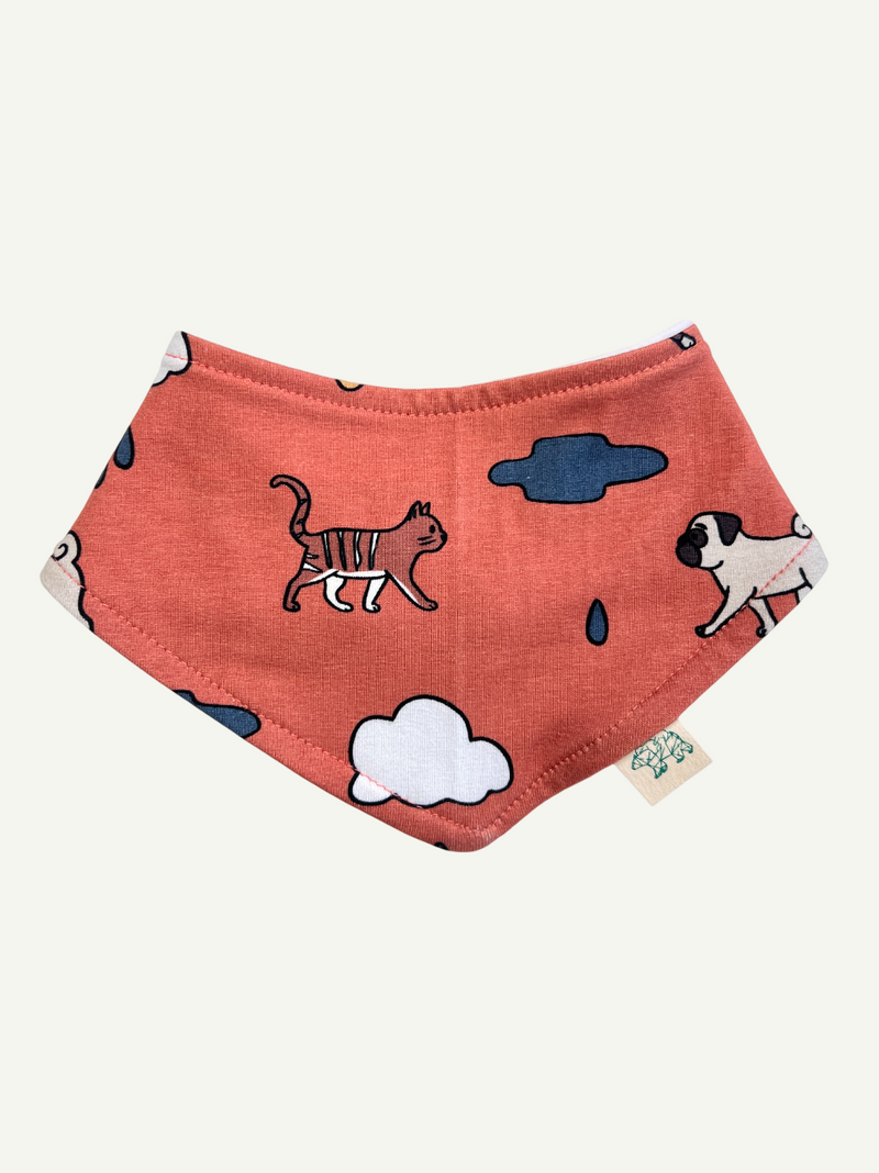 Orange Raining Cats & Dogs Baby and Children's Bib