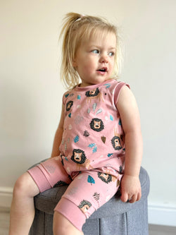 Rose Lions Baby and Children's Short Romper