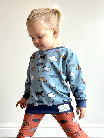 Blue Raining Cats & Dogs Baby and Children's Sweater