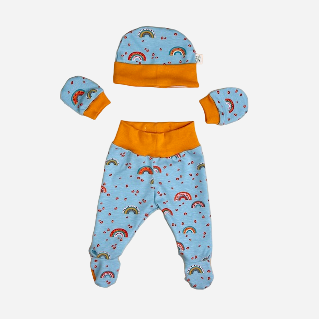 Leopard Print Rainbows Newborn Baby Set