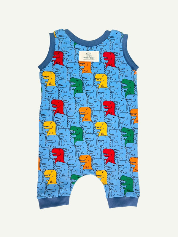 Blue T-Rex Baby and Children's Short Romper