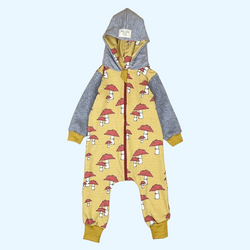 Ochre Toadstools Baby and Children's Hooded Romper