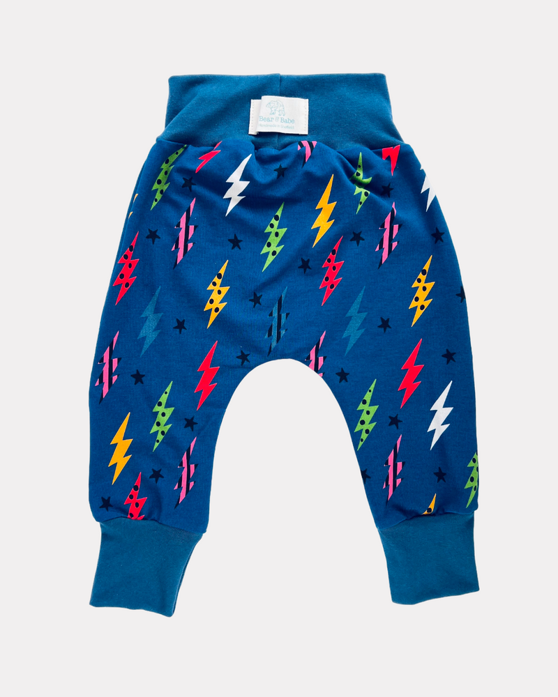 Navy Lightning Bolts Baby and Children's Harem Pants