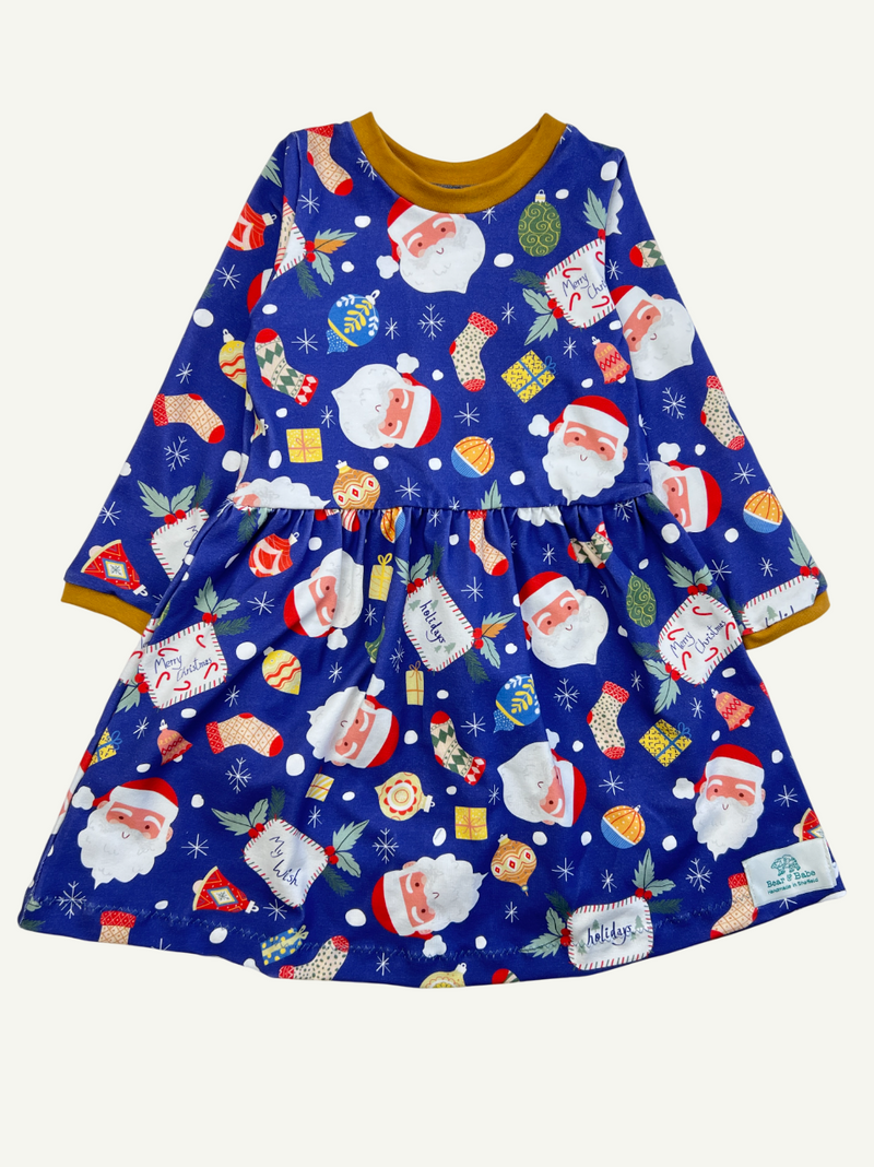 Christmas Outlet Blue Santa Claus Baby and Children's Dress