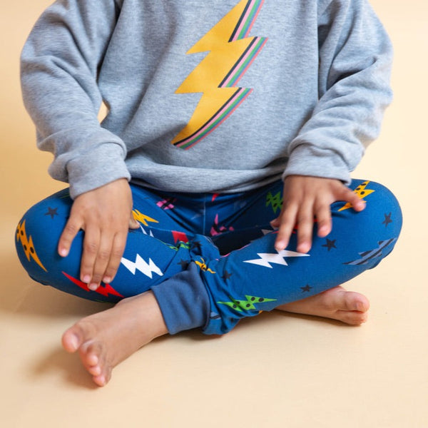 Navy Lightning Bolts Baby and Children's Leggings