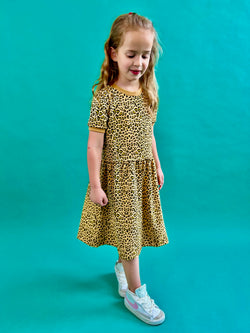 Yellow Leopard Print Baby and Children's Dress