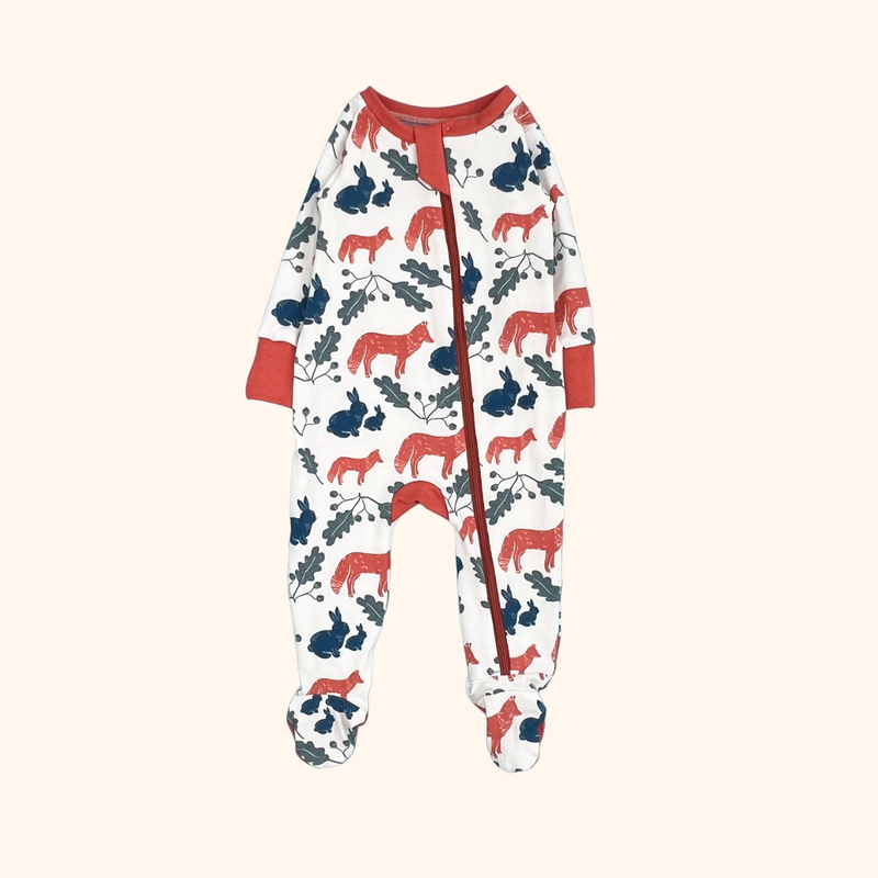 Fox & Rabbit Baby and Children's Zip Sleepsuit