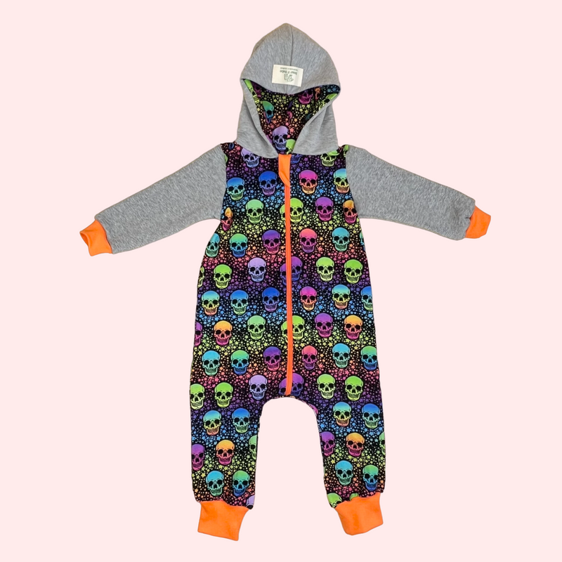 Halloween Skulls Baby and Children's Hooded Romper