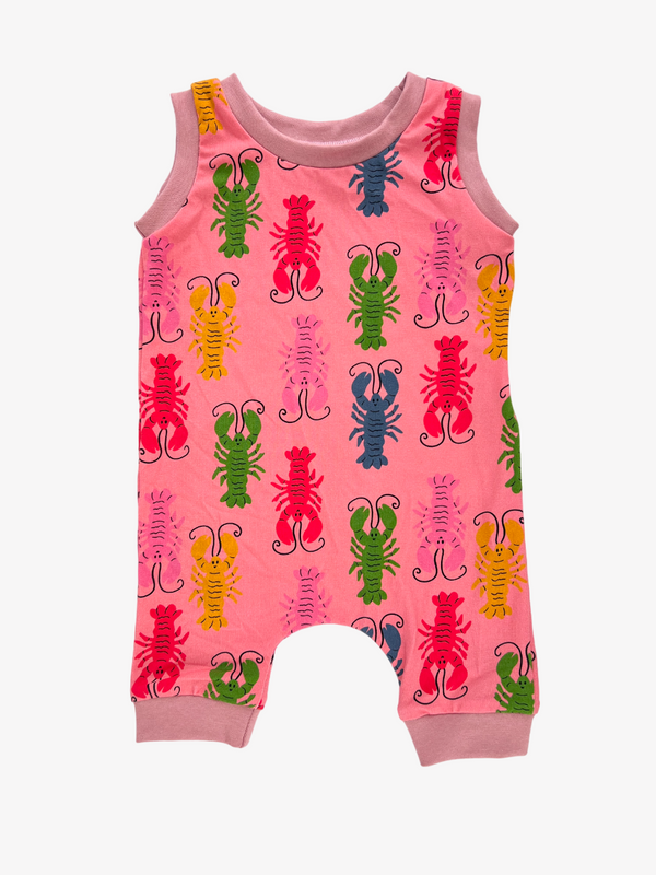 Pink Lobsters Baby and Children's Short Romper
