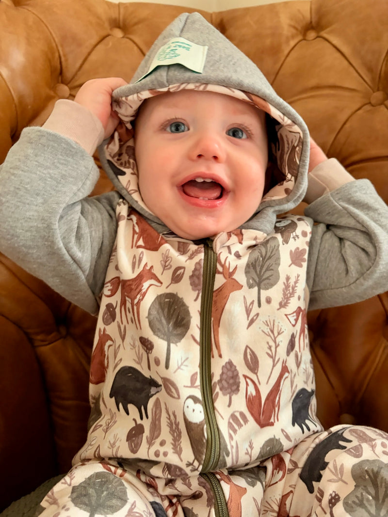 Stone Forest Animals Baby and Children's Hooded Romper