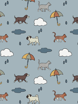 Blue Raining Cats & Dogs Adult Sweater