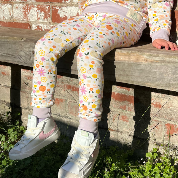 Cream Floral Fruits Baby and Children's Leggings