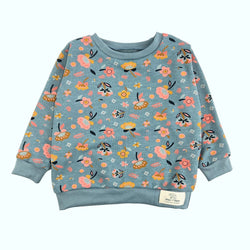 Smokey Blue Flowers Baby and Children's Sweater
