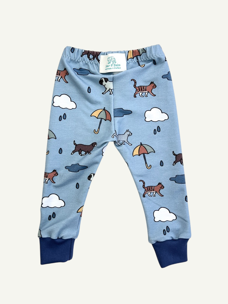 Blue Raining Cats & Dogs Baby and Children's Leggings