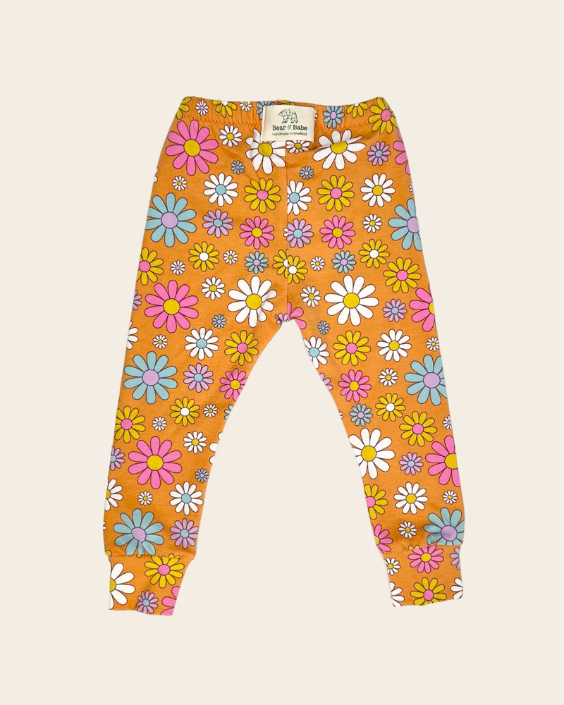 Orange Flowers Baby and Children's Leggings