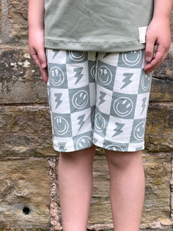 Sage Smiley Checkers Baby and Children's Shorts