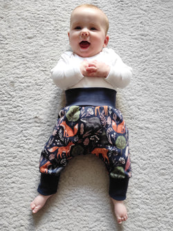 Navy Forest Animals Baby and Children's Harem Pants