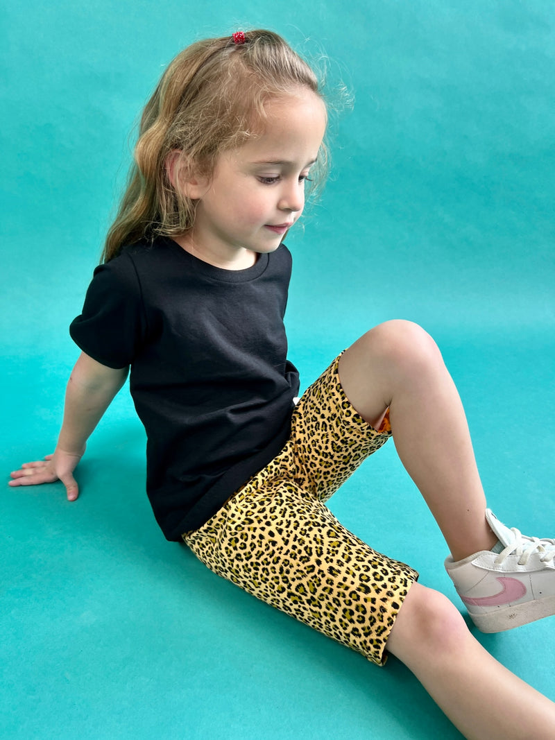 Yellow Leopard Print Baby and Children's Shorts
