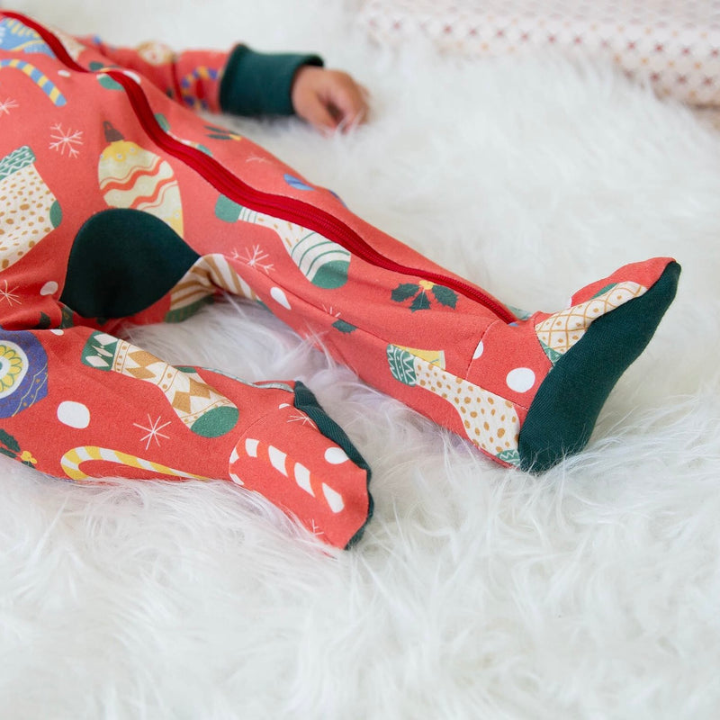 Deck the Halls Baby and Children's Zip Sleepsuit