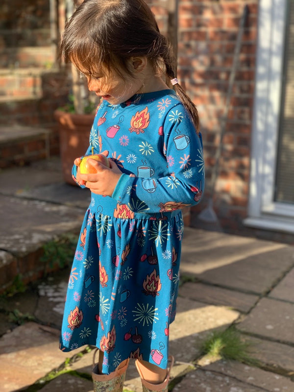 Blue Bonfire Night Baby and Children's Dress